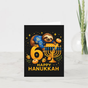 Frohes Sechs Sieben Chanukka Lustiges Meme Menora Karte