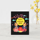 Frohes Seollal 2026 Koreanisches Neujahr des Pferd Karte (Gelbe Blume)