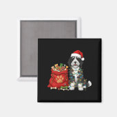 Frohes Sheepadoodle Weihnachtslicht Hundemama Shee Magnet (Vorderseite/Rückseite)