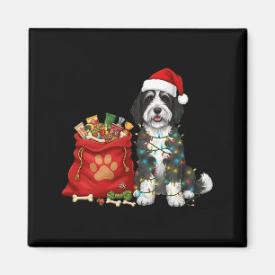 Frohes Sheepadoodle Weihnachtslicht Hundemama Shee Magnet