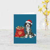 Frohes Sheepadoodle Weihnachtslicht Hundemutter Sh Karte (Gelbe Blume)