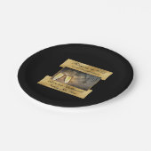 Frohes Silvester Elegant Modernes Schwarzes Gold Pappteller (Schrägansicht)