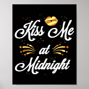 Frohes Silvester Nye 2022 Party-Kuss Poster