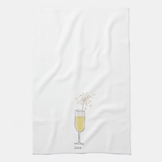 Frohes Silvester Party Champagner Jahr Geschirrtuch (Vertikal)