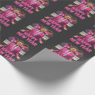 Frohes Silvester Trump Resolution 2025 Geschenkpapier