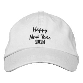 Frohes Silvesterabend in Weißkappenschrift Bestickte Baseballkappe