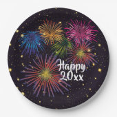 Frohes Silvesterabend-Party-Teller Pappteller (Vorderseite)