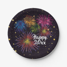 Frohes Silvesterabend-Party-Teller