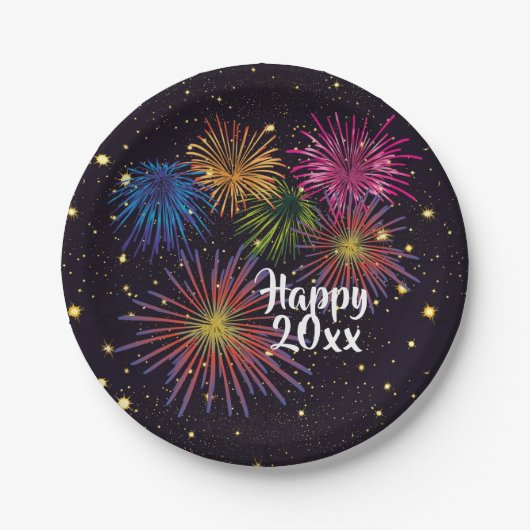 Frohes Silvesterabend-Party-Teller Pappteller (Vorderseite)