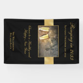 Frohes Silvesterfest im Schwarzen Gold Banner (Horizontal)