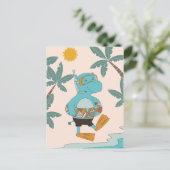 Frohes Sommerspiel am Strand Postkarte (Stehend Vorderseite)