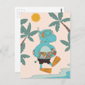 Frohes Sommerspiel am Strand Postkarte (Vorne/Hinten)