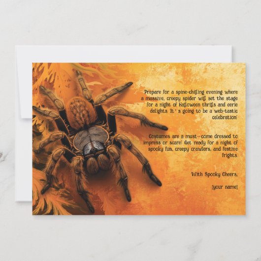 Frohes Spider-Halloween-Party Einladung (Rückseite)