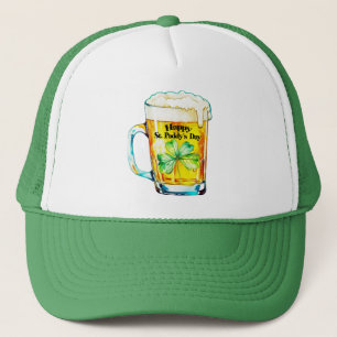 Frohes St. Paddy's Day Bierkrug Shamrock Irischer Truckerkappe