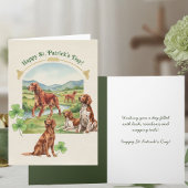 Frohes St. Patrick’s Day Irischer Setter Hund Kart Karte