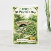 Frohes St. Patrick’s Day Karte – Grüne Shamrocks (Vorderseite)
