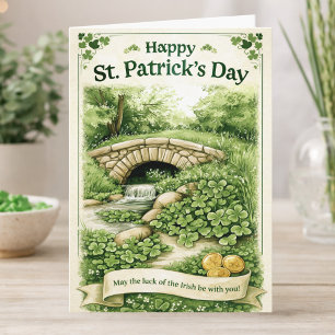 Frohes St. Patrick’s Day Karte – Grüne Shamrocks
