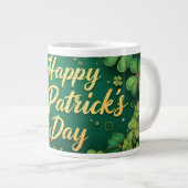 Frohes St. Patrick’s Day Kleeblatt-Design Jumbo-Tasse (Vorderseite Rechts)