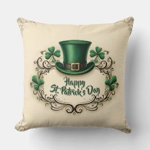 Frohes St. Patrick’s Day Kleeblatt-Design Kissen