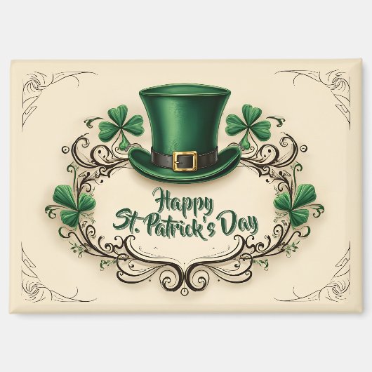 Frohes St. Patrick’s Day Kleeblatt-Design Magnet (Vorderseite)