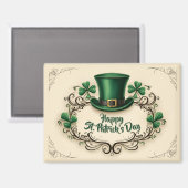 Frohes St. Patrick’s Day Kleeblatt-Design Magnet (Vorderseite/Rückseite)