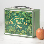 Frohes St. Patrick’s Day Kleeblatt-Design Metall Brotdose (Beispiel)