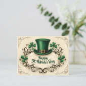Frohes St. Patrick’s Day Kleeblatt-Design Postkarte (Stehend Vorderseite)