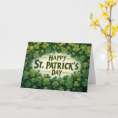 Frohes St. Patrick’s Day Kleeblatt Kunst Karte (Gelbe Blume)