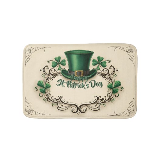 Frohes St. Patrick’s Day Shamrock-Design Badematte (Vorderseite)