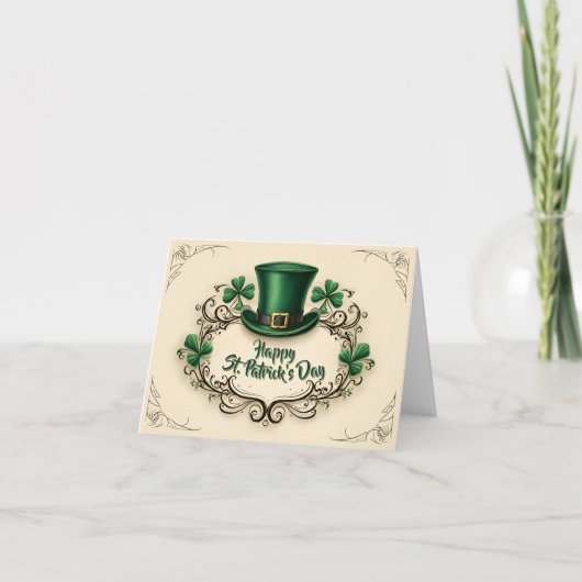 Frohes St. Patrick’s Day Shamrock-Design Dankeskarte (Vorderseite)