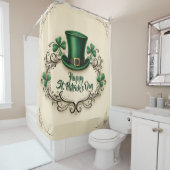 Frohes St. Patrick’s Day Shamrock-Design Duschvorhang (Beispiel)