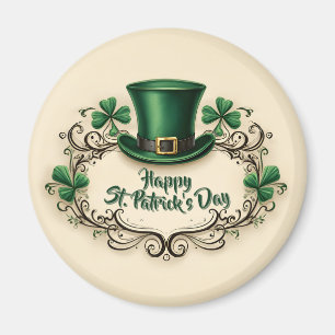 Frohes St. Patrick’s Day Shamrock-Design Magnet
