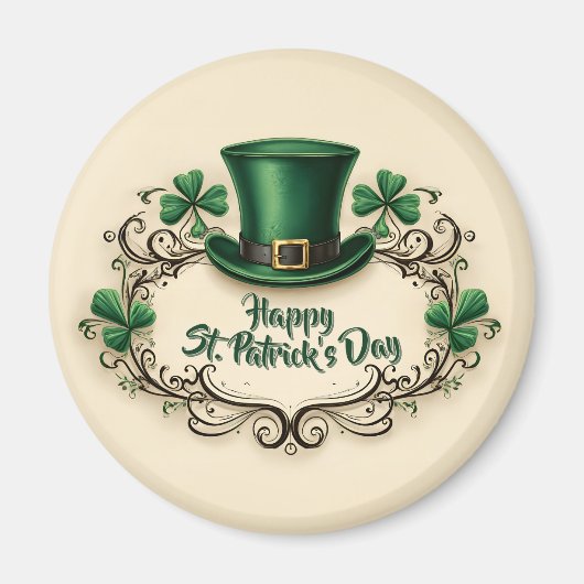 Frohes St. Patrick’s Day Shamrock-Design Magnet (Vorne)