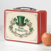 Frohes St. Patrick’s Day Shamrock-Design Metall Brotdose (Beispiel)