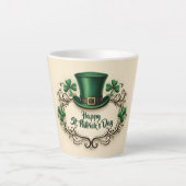 Frohes St. Patrick’s Day Shamrock-Design Milchtasse (Vorderseite)