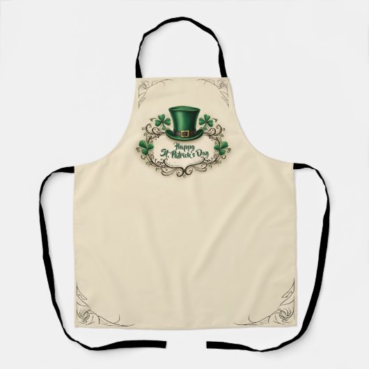 Frohes St. Patrick’s Day Shamrock-Design Schürze (Vorderseite)