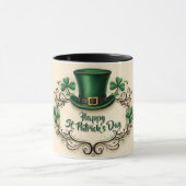 Frohes St. Patrick’s Day Shamrock-Design Tasse (Zentrum)