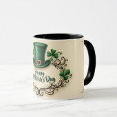 Frohes St. Patrick’s Day Shamrock-Design Tasse (VorderseiteRechts)