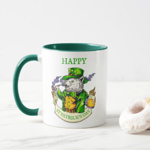 Frohes St. Patrick's Day Bier Irisch Katze Lustig  Tasse