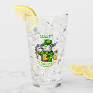 Frohes St. Patricks Day Bier Irische Katze Lustige Glas
