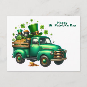 Frohes St. Patrick's Day Fahrzeug Feiertagspostkarte