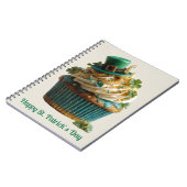 Frohes St. Patrick's Day Glückscupcake Notizblock (Linke Seite)