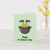 Frohes St. Patrick's Day Gnomengrün Gold Karte (Gelbe Blume)