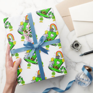 Frohes St. Patrick's Day Kaninchen Geschenkpapier
