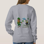 Frohes St. Patrick's Day Leprechaun Regenbogen Sweatshirt (Rückseite)