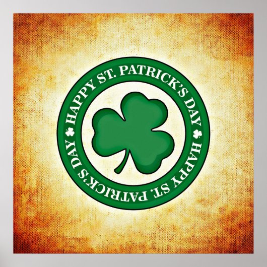 Frohes St. Patrick's Day Shamrock-Plakat Poster (Vorne)