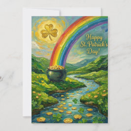 Frohes St. Patrick's Day Topf voll Gold Regenbogen Feiertagskarte