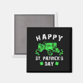 Frohes St. Patrick's Day Traktor Lustiger kleiner Magnet (Vorderseite/Rückseite)