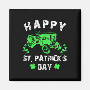 Frohes St. Patrick's Day Traktor Lustiger kleiner Magnet