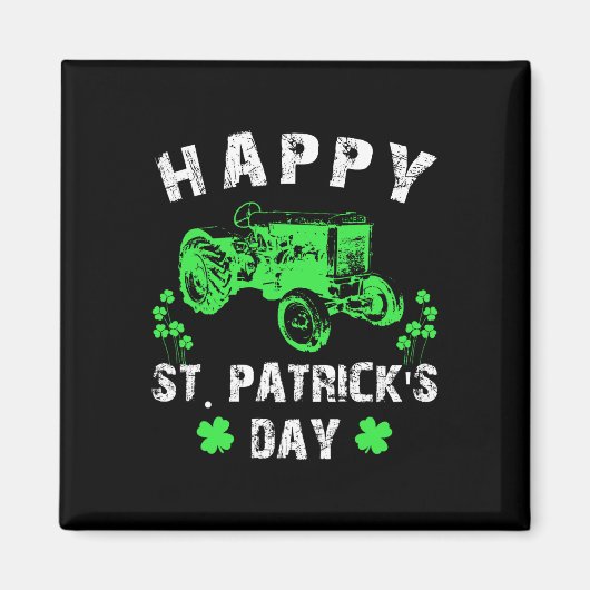 Frohes St. Patrick's Day Traktor Lustiger kleiner Magnet (Vorne)